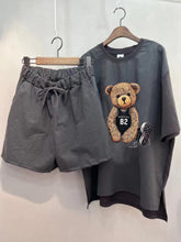 Fashionable Cartoon Loose Fashion T-Shirt Wide-Leg Three-Quarter Pants Two-Piece Suit