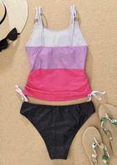 Live Simple Coconut Tree Drawstring Tankini Set