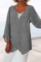 PLUS SIZE LOOSE LINEN WOMEN SUMMER BLOUSES