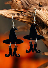 Halloween Witch's Hat And Boots Pendant Earrings