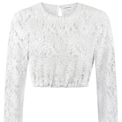 Long-Sleeved Lace See-Through Waist-Revealing Outerwear