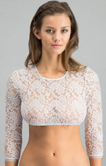 Long-Sleeved Lace See-Through Waist-Revealing Outerwear