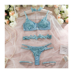 Sexy Uniform Temptation Three-piece Set with Leg Ring Lace Sexy Lingerie