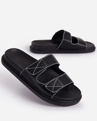 Velcro Strap Quilted Slippers