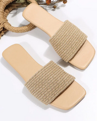 Hemp Rope Wide Strap Slippers