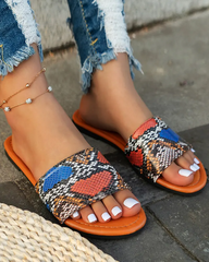 Single Wide Strap Beach Slippers