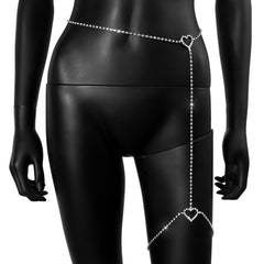 Diamond-Studded Heart-Shaped Sexy Leg Ring And Body Chain