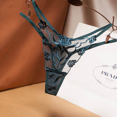 ($5 off automatically when you place an order)Sheer Mesh Floral Pattern Lace Thong