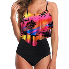 Coconut Tree Print Bikini Set