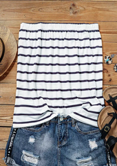 Striped Strapless Bandeau Tank