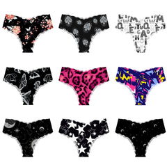 Printed Mid-Low Waist Seamless Sexy Panties