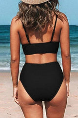 V-Neck High Waist Bikini