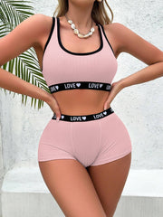 Stretch Sports Vest And Shorts Two-Piece Set