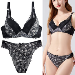 Sexy Lace Underwire Push-Up Plus Size Bra Set