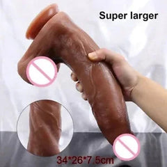 Biggest Realistic Dildo Soft Silicone Thick Penis Strapon Suction Cup
