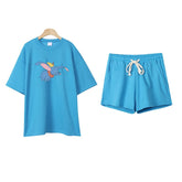 Short-Sleeved T-Shirt And Shorts Fashionable Casual Two-Piece Suit