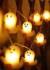Halloween Ghost Pumpkin Face LED String Lights Ornament