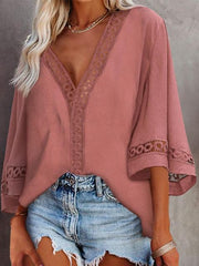 Casual Lace Cut Out Top