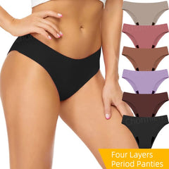 Four-Layer Leak-Proof Sanitary Napkin-Free Menstrual Swimming Trunks