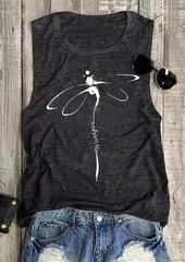Warrior Dragonfly O-Neck Casual Tank