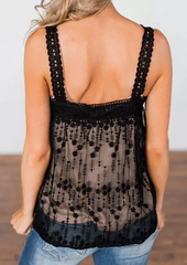 Open Back Lace Splicing Tank
