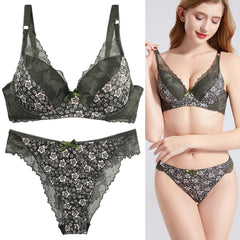 Sexy Lace Underwire Push-Up Plus Size Bra Set