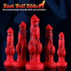 Textured Wolf Penis-Shaped Dildo Realistic And Lifelike Made Of Soft Liquid Silicone