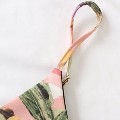 Summer Sexy Floral Print Beach Party Dress Sleeveless Backless Boho Mini Pleated Dress