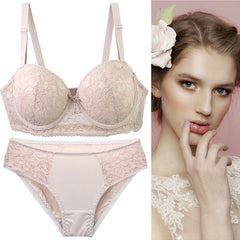 Sexy Lace Bra Set With Underwire And Push-Up Design