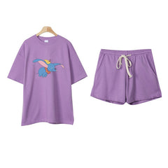 Short-Sleeved T-Shirt And Shorts Fashionable Casual Two-Piece Suit