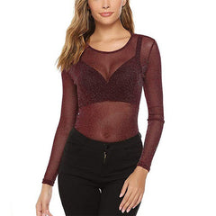 High Elastic Mesh Sexy Mesh See-Through T-Shirt