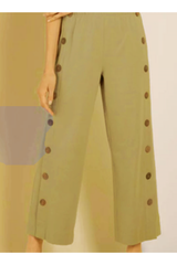 Mid Waist Straight Fit Casual Pants