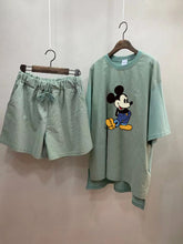 Fashionable Slim Fit Loose T-Shirt And Three-Quarter Pants Two-Piece Suit