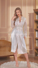 Sexy Lingerie Lace Robe Bathrobe Backless Long Robe