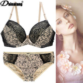 Floral Lace Plus Size Bra and Lingerie Set