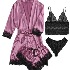 Lace Camisole Nightgown/nightgown 4-Piece Nightgown Set