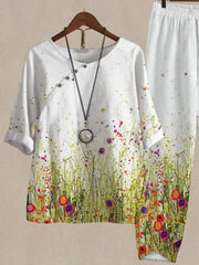 Print Top And Pants Two-piece Suits