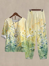 Watercolor Floral Casual Two Piece