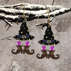 Halloween Witch Hat Boots Earrings