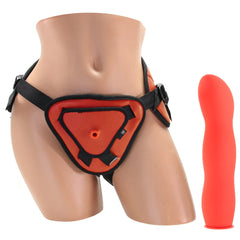 Ouch! Deluxe 10 Inch Silicone Strap-On in Red