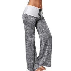 Simple Solid Color Drawstring Tie Wide Leg Pants-6 Colors