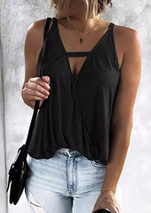 Hollow Out Wrap Sleeveless Camisole