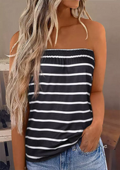 Striped Strapless Bandeau Tank