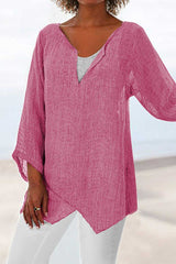 PLUS SIZE LOOSE LINEN WOMEN SUMMER BLOUSES
