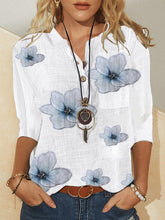 HALF SLEEVE FLORAL V NECK SHIRT BLOUSE