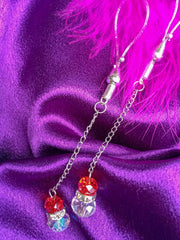 Nipple clamp chain will make nipples hard and more sensitive. Mature.