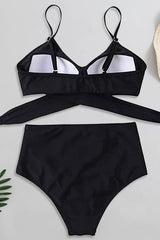 Bandeau High Waisted Tummy Control Two Piece Bikini