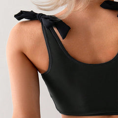 Coconut Tree Print Lace-Up Beach Bikini Set