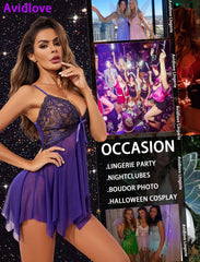 Lace Babydoll Sleepwear Boudoir Outfits