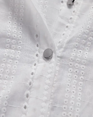 Eyelet Embroidery Buttoned Top & Pocket Design Shorts Set